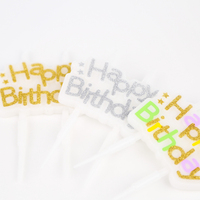 Bougies d'anniversaire colorées écologiques sans fumée en forme de lettre, avec paillettes brillantes pour décorations de gâteaux, fêtes et célébrations de Pâques - Sans parfum