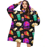 Couverture à capuche personnalisée surdimensionnée en flanelle douce et pelucheuse, à manches longues, pour la maison, chaude et confortable, vente en gros