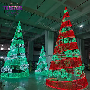 Sapin de Noël conique étanche IP65 avec guirlandes lumineuses LED denses, conçu pour les entrées de parcs, d'hôtels et les présentoirs de places publiques - Product Image 6