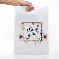 25cm * 35cm merci sacs à provisions en plastique merci sacs en plastique noirs avec poignées pour affaires Boutique cadeau mariage
