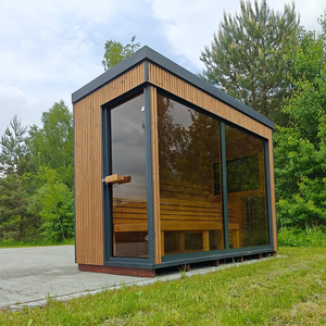 Cabine de Sauna Cube d'Extérieur pour 8 Personnes avec Poêle - Product Image 1