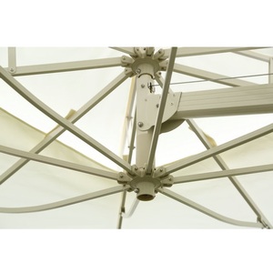 Extérieur <span class=keywords><strong>Grand</strong></span> Couleur Blanc Crème En Aluminium Coupe-Vent Plage Parasol de Jardin Parapluies Avec Base En Marbre - Product Image 3