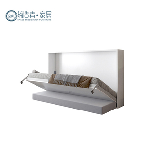 Cama plegable de pared Marfy Horizontal <span class=keywords><strong>Invisible</strong></span> para ahorrar <span class=keywords><strong>espacio</strong></span>, estructura de acero, cama de pared Murphy doble completa con sofá, dormitorio de pared - Product Image 4