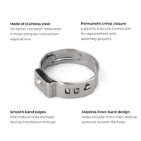 Collier de serrage en acier inoxydable pour raccordement de tuyauterie de machines