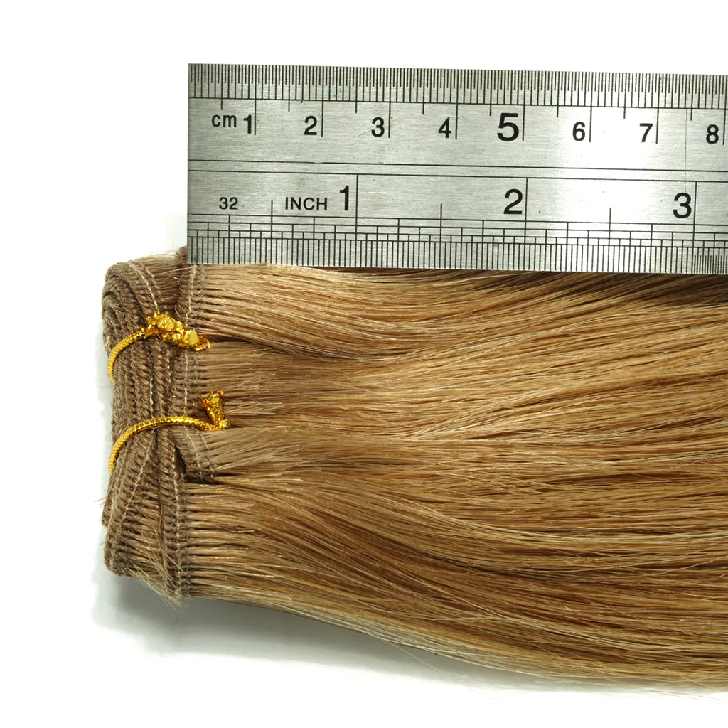 Trama capelli russi cuticola allineata Remy Virgin doppia trama disegnata estensioni dei capelli capelli umani