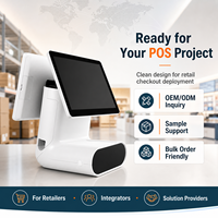 Terminal POS Android Layar Ganda All-in-One Touch Cash Register WiFi/USB Kode QR/Pengenal Wajah Restoran Kafe Kedai Teh Susu