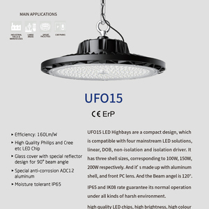 Nouveautés <span class=keywords><strong>2022</strong></span> : Capteur de mouvement industriel 100W 150W 200W <span class=keywords><strong>UFO</strong></span> pour éclairage de grande hauteur IP65 en aluminium - Product Image 2