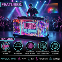 LiqVis - Mostrador de Recepción Portátil para Interiores y Exteriores, con Luces LED RGB, Logotipo Personalizado, Mesa de DJ con Ruedas para Bar, Discoteca, Fiesta, KTV
