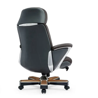 Chaise de bureau de directeur en cuir PU marron avec chaise design haut de gamme chaise de bureau de direction à dossier haut en cuir