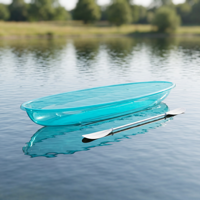 Kayak transparent en PC cyan de 3 m, canoë transparent pour 2 personnes, bateau romantique pour couples, idéal pour les centres de villégiature, vente en gros pour les agences de voyage