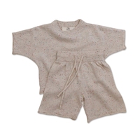 Pull-over en laine mérinos tricoté décontracté pour nouveau-né, t-shirt à manches courtes pour enfants, short, salopette pour bébé, vêtements