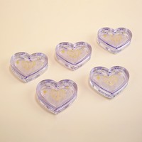 Personnalisé bling nouveau coeur forme amour cosmétique vide ombre à paupières étui violet crème blush conteneur