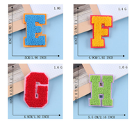 Patchs de lettres en Chenille multicolores, 1 pièce, pour serviette, alphabet et vêtements de broderie, offre spéciale