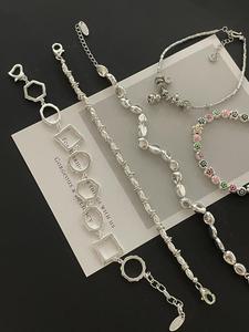 <span class=keywords><strong>Bracelet</strong></span> en <span class=keywords><strong>Argent</strong></span> 925 Français, Motif Géométrique Trèfle avec Pompon Plaqué Or, Zircon, Bague d'Orteil, Vente en Gros - Product Image 3