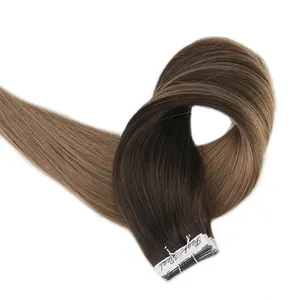 Remy ombre em estoque cabelo humano fita dupla desenhada cutícula virgem alinhada em extensões de cabelo 100 cabelo humano