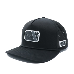 Casquette de golf 5 panneaux en velours chevron, imperméable et respirante, unisexe, avec logo personnalisé, logo en caoutchouc latéral, fermeture à boucle simple, quatre points. - Product Image 2