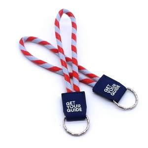 Cheap Custom Logo Eco Friendly Thick Rope Nylon Cord Wrist Strap Lanyard Personalized Round Lanyard Short Lanyard for Sale
