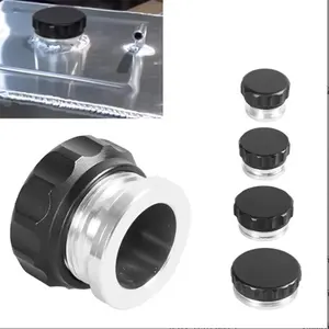 OD 2"/50.8mm 1" 1.5" 3"Aluminum Alloy Weld Billet On Filler Neck Cap Oil Fuel Water Tank Black