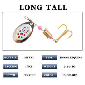 Leurre de pêche spinner métallique XY-69, 13 couleurs, pour la pêche au bar, leurres de fond, ensemble d'hameçons et accessoires de pêche - Product Image 5