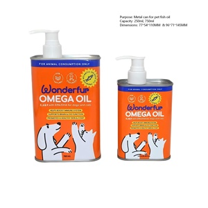卸売 深海オキアミ魚油、250ml/500ml/1リットル 鉄缶入り、猫、犬、ペット用、ポンプヘッド付き、金属容器 - Product Image 3