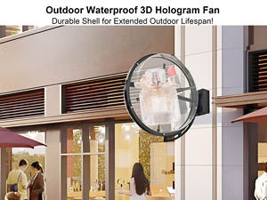 Sistema di Visualizzazione con Ventola LED Olografica 3D a Parete, Insegna Pubblicitaria Commerciale con Scatola Luminosa per Uso Esterno in Negozi e Promozioni - Product Image 2