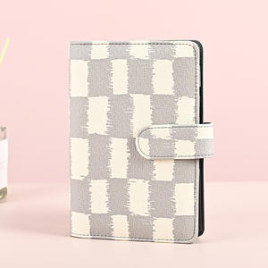 A6 PU in pelle <span class=keywords><strong>a</strong></span> scacchi <span class=keywords><strong>quaderni</strong></span> <span class=keywords><strong>quaderni</strong></span> 6 fori raccoglitore ad anelli <span class=keywords><strong>con</strong></span> porta carte per risparmio economico Planner Binder - Product Image 6