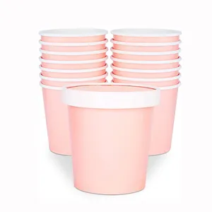 LOKYO vaschette per gelato biodegradabili all'ingrosso che imballano bicchieri di carta usa e getta per gelato da dessert con coperchi