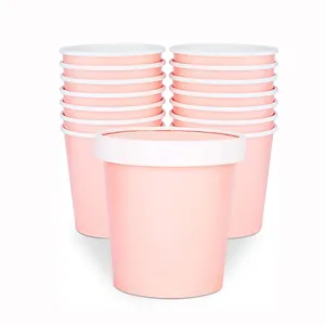 Fanglyoyo — gobelets à crème glacée biodégradables, emballage de cupcakes jetable, dessert, tasses en papier avec couvercles, vente en gros