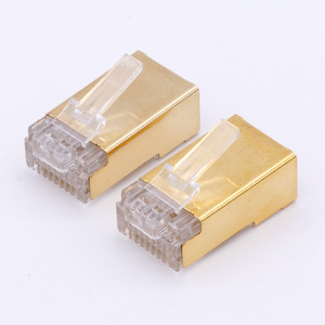 Conector Ethernet RJ45 blindado 8P8C chapado en oro para cable de red - Product Image 1