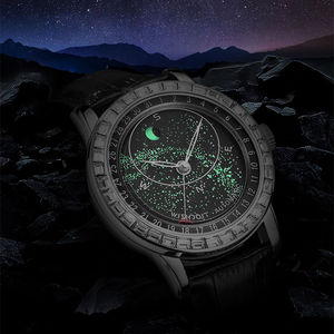 Montres suisses <span class=keywords><strong>haut</strong></span> <span class=keywords><strong>de</strong></span> <span class=keywords><strong>gamme</strong></span> personnalisées, montres luxueuses à phase lunaire ciel étoilé et montres mécaniques automatiques lumineuses pour hommes. - Product Image 4