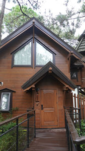 Maison préfabriquée écologique de style château, chalet en bois à deux étages avec toboggan pour enfants, terrasse pour les centres de villégiature, villa, chambre, maison - Product Image 4