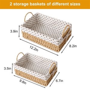 Panier à <span class=keywords><strong>papier</strong></span> toilette au <span class=keywords><strong>design</strong></span> moderne, paniers de rangement en osier pour l'étagère de rangement de la salle de bain - Product Image 2