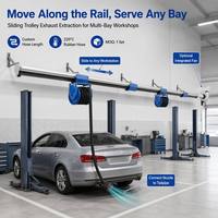 Système d'extraction d'air à rail coulissant CE ISO FS-20000, chariot à roulettes galvanisé lisse pour plusieurs baies d'atelier, OEM Pro