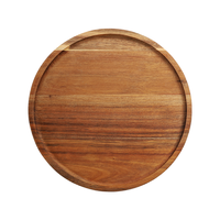 Piring Kue Kayu Akasia Bulat Besar Klasik Berkualitas Tinggi dari Restoran Afrika, Nampan Buah, Hadiah Bisnis Non-Toksik, Hadiah Dapur