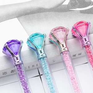 Wholesale Custom Logo Big Crystal Plastic Ballpoint Pen 1.0mm Multi-Functional Normal <b>Refill</b> Black <b>Ink</b> Gift - Product Image 2