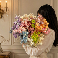 Lovebay Echte Konservierte Rosen mit Mehreren Blüten, Boho-Stil, Dauerhafte Rosenköpfe und Zweige für Blumensträuße und Blumenwand-Dekoration