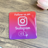 10X10cm Instagram Facebook NFC Epoksi Kart Takip Etmek İçin Dokunun Sosyal Medya Programlanabilir NFC Bağlantısı Mağazalar, Restoranlar ve Kafeler için