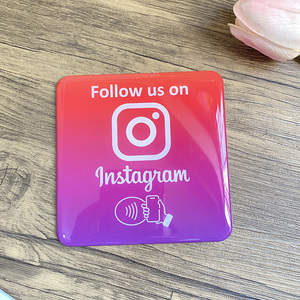 Tarjeta NFC Epoxi de 10x10cm para Instagram y Facebook, Programable, para Seguimiento en Redes Sociales, para Tiendas, Restaurantes y Cafés - Product Image 2