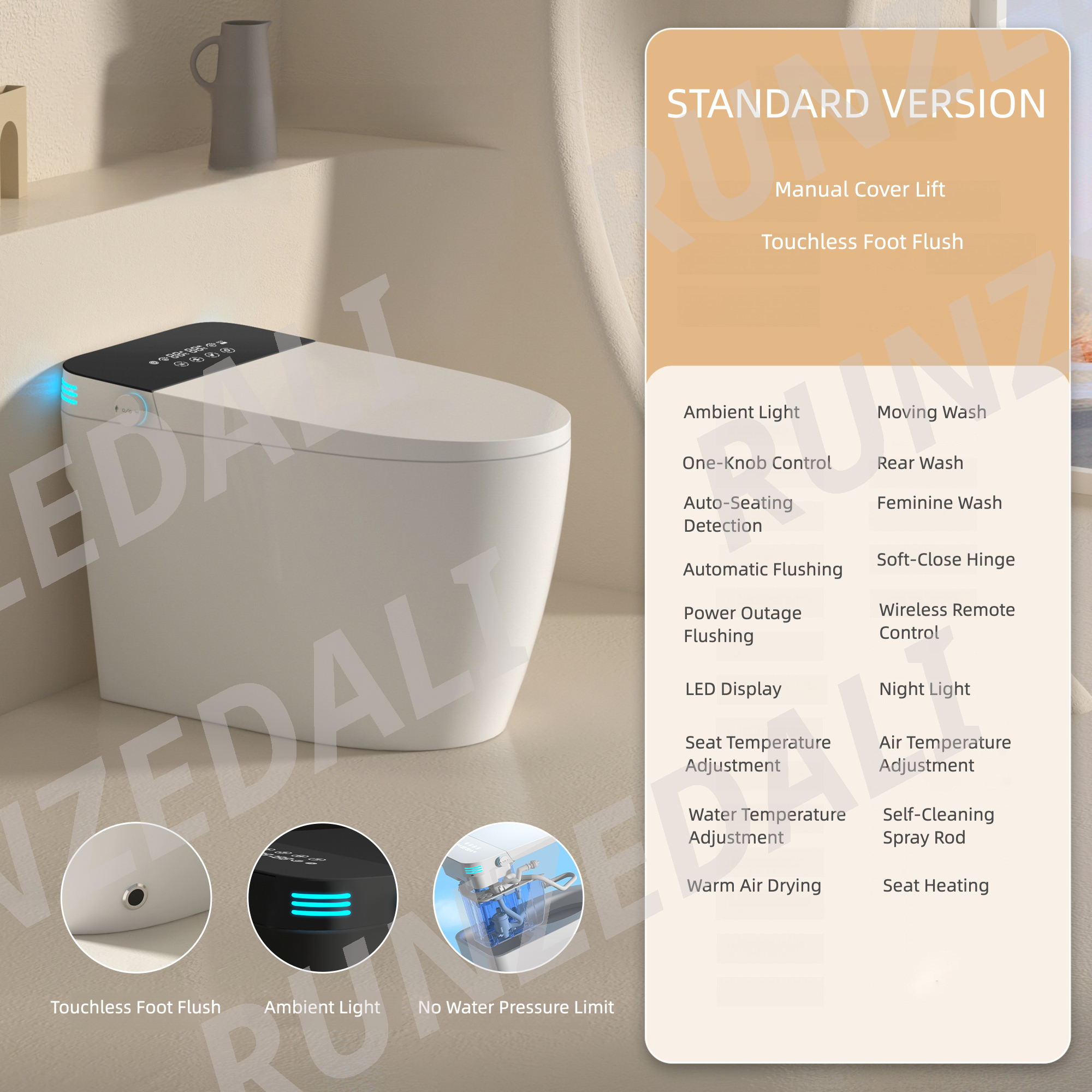 configuration standard (noir avec réservoir)
