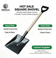 Vente en gros d'usine, pelle de jardinage industrielle, pelle à creuser pointue en acier au carbone épaissi, manche en bois, OEM/ODM