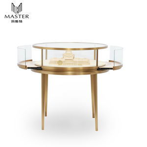 Vitrine de présentation de bijoux en acier inoxydable MASTER, étanche et anti-poussière, avec <span class=keywords><strong>comptoir</strong></span> en verre trempé circulaire pour usage commercial - Product Image 3