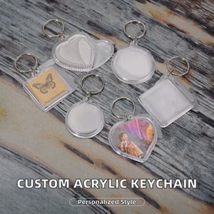 DIY Blank Clear Acrylic Photo Holder Keychain Custom Picture Insert <b>Keyring</b> for DIY Craft Projects and Bag Charms - Product Image 3