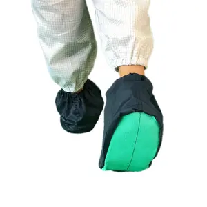 High Quality Dustproof Soft Washable Cleanroom Footwear Safe Unisex Dark Blue Antistatic Anti Skid ESD Shoe Covers