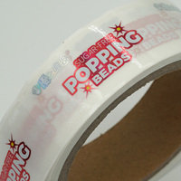 Étiquettes personnalisées durables pour perles éclatantes sans sucre, autocollants transparents en rouleau imperméables pour le marquage des pots de snacks et d'aliments (vente en gros)