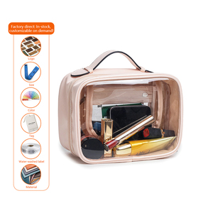 Bolsa de Maquiagem Transparente à Prova d'Água de Grande Capacidade, Bolsa de Higiene para Viagem, Bolsa de Armazenamento Portátil para Produtos de Higiene - Product Image 1