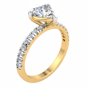 Bague classique en or massif 14 carats pour femme 1.17Cts VS Clarity Lab Grown EF Color Diamond Jewelry - Product Image 1