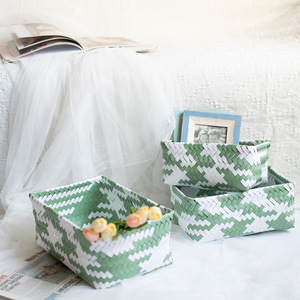Colorful Handmade PP Straw <strong>Basket</strong> Durable PE Woven Storage <strong>Baskets</strong> for Home <strong>Laundry</strong> Bathroom Use Rattan <strong>Wicker</strong> Style - Product Image 3