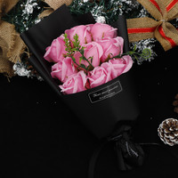 Cadeau pour la fête des mères, 9 roses miniatures, bouquet de savon éternel, bouquet de fleurs séchées miniature à tenir à la main pour la mariée
