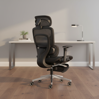 Chaise de bureau de direction ergonomique en tissu maillé noir de haute qualité, design moderne, avec fonctions de massage, repose-pieds rétractable