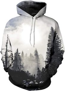 Fitspi all'ingrosso uomo Cool felpa con cappuccio stampata 3d maglione Unisex Galaxy- Wolf felpa Dropshipping per - Product Image 6